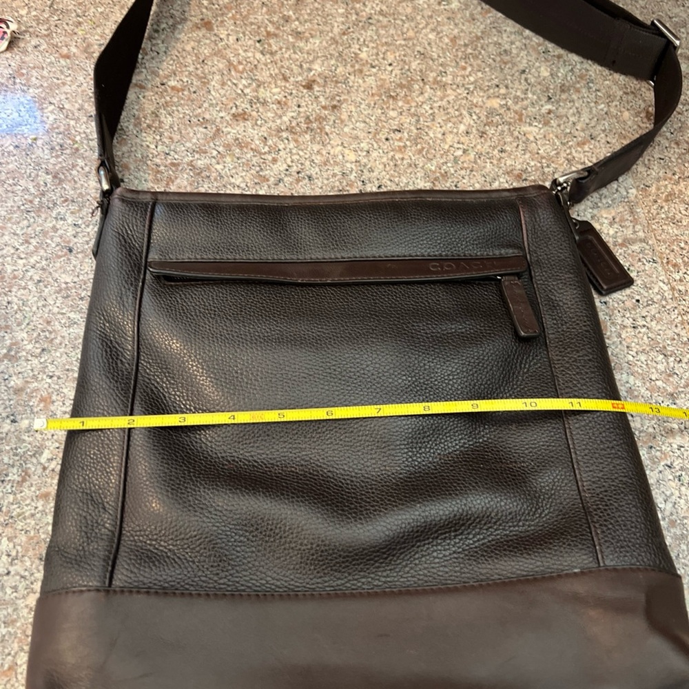 Coach Mens Brown Leather Crossbody Messenger Bag F704920 Factory